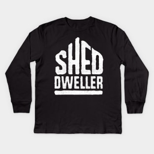 Shed Dweller, man cave, Kids Long Sleeve T-Shirt